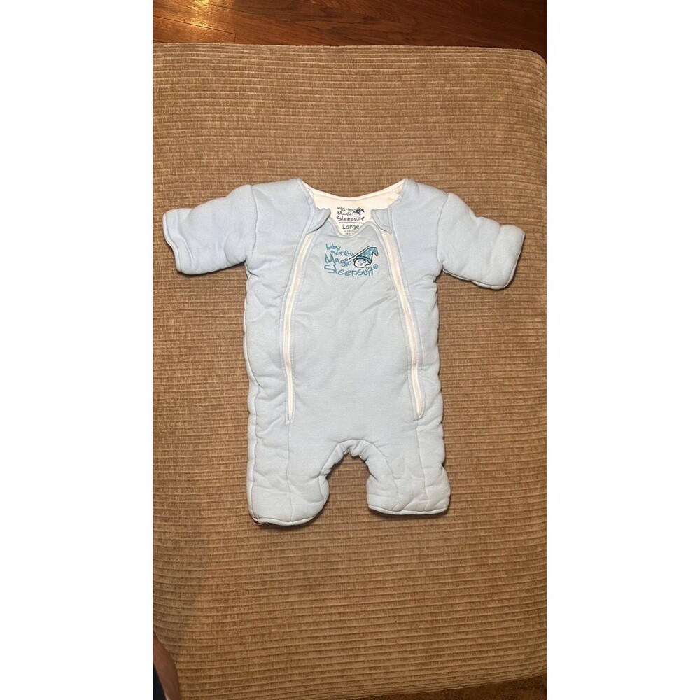 Baby Merlin's Magic Sleepsuit Large 6-9 Months Blue Swaddle Suit 18-21 Lbs